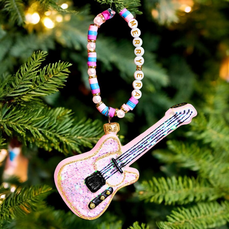 Merry Era Beaded Guitar Ornament