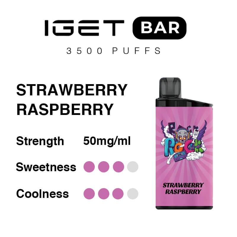 Strawberry Raspberry IGET Bar 3500 Puffs