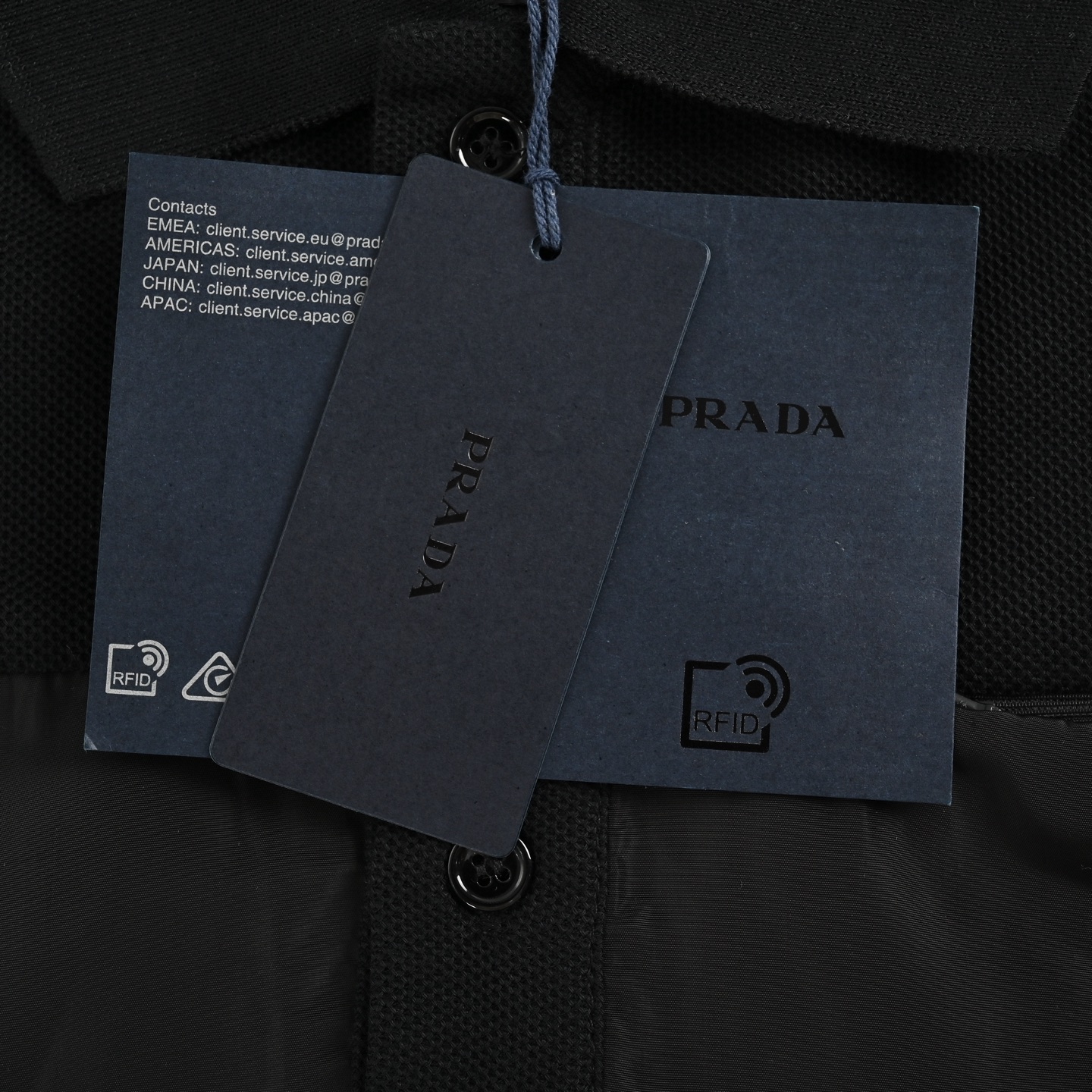 Prada patchwork triangle logo Polo short sleeve