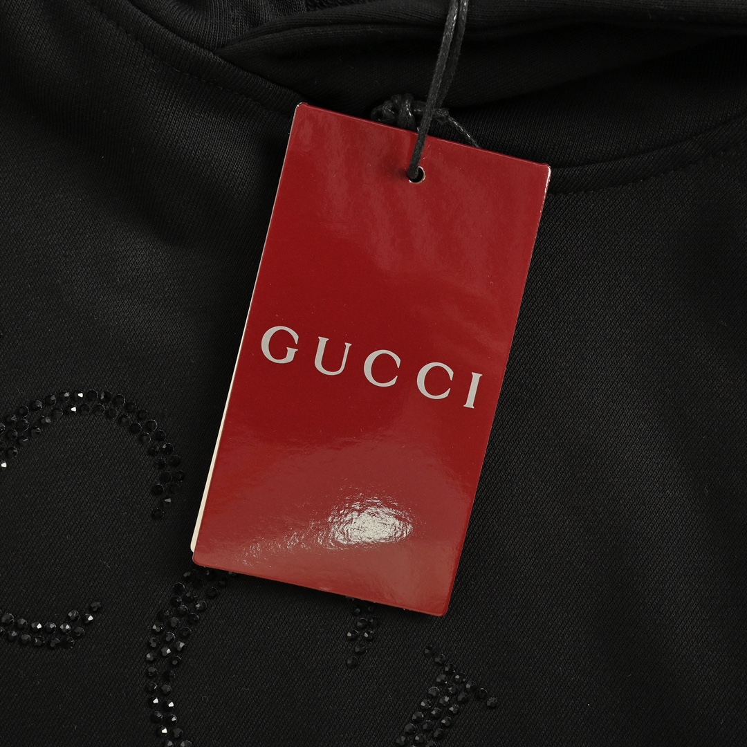 Gucci 24Fw rhinestone-embellished hooded sweatshirt