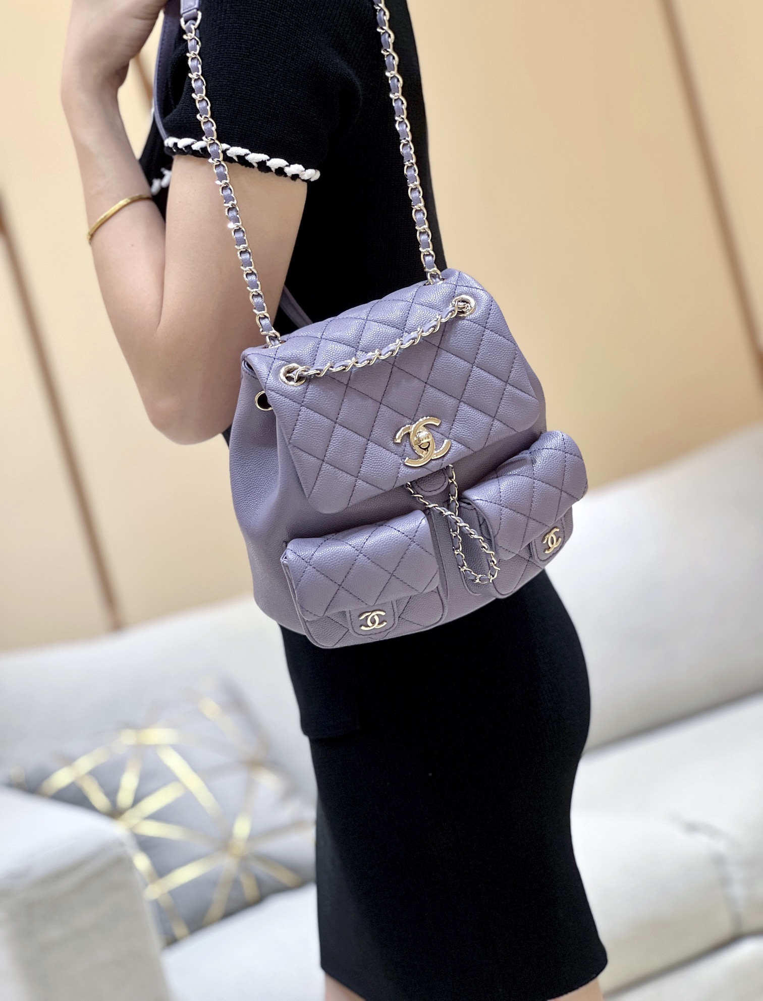 Chanel 24A duma double backpack 3860