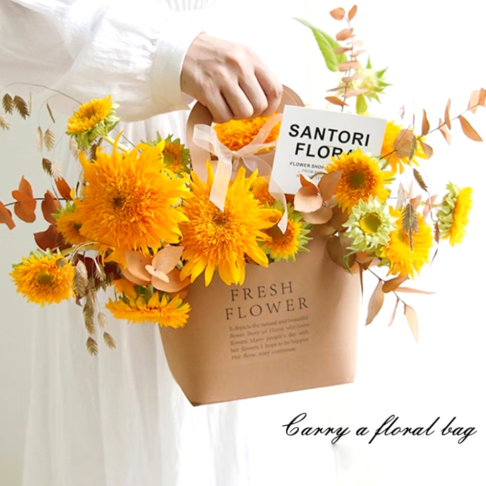 🛍️🌺Cute kraft - paper flower - carrying handbags（💥Buy One Get One Free💥）