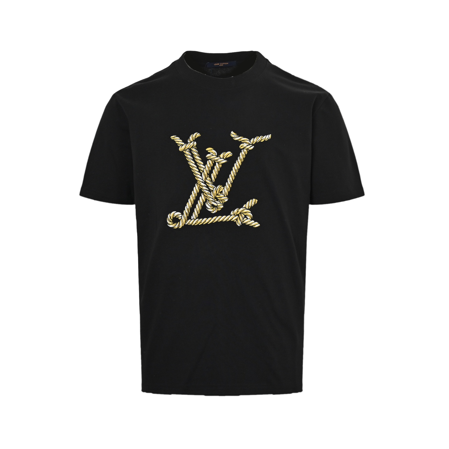Louis Vuitton 25ss hemp rope knot embroidered logo short sleeve