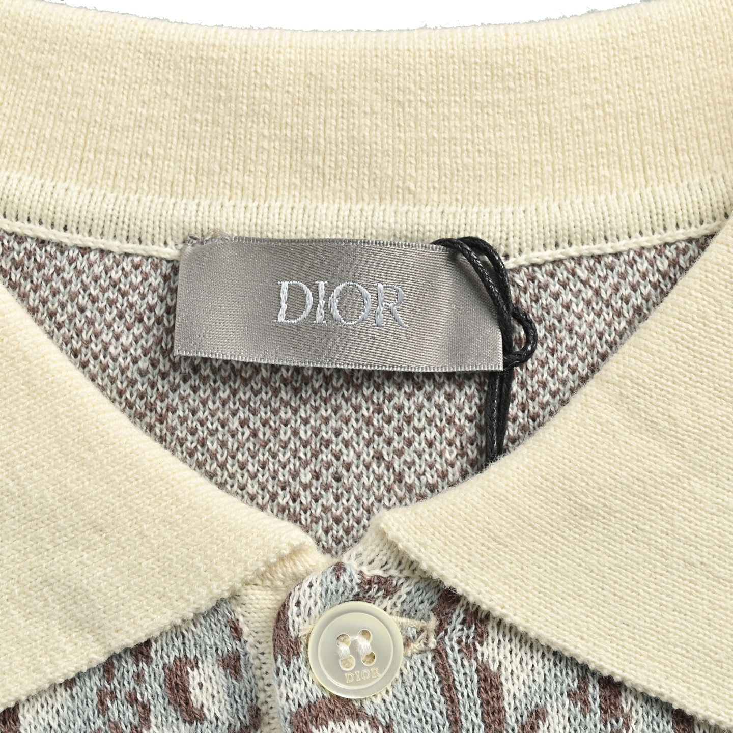 Dior classic monogram jacquard knitted Polo short sleeve