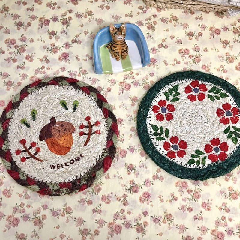 Vintant Handmade Braided Jute Round Coaster