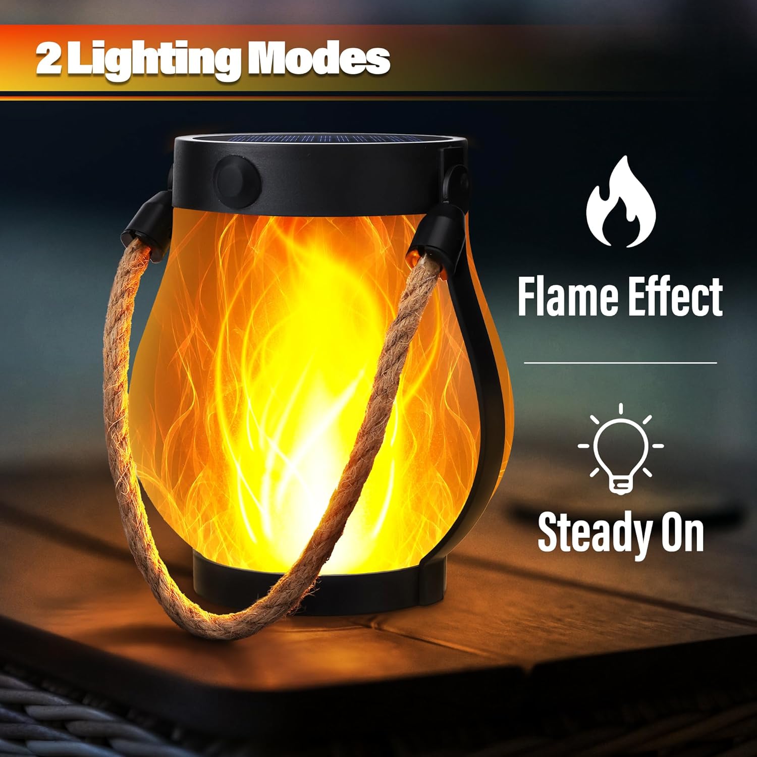 🔥ON SALE 59% OFF🔥Flickering Flame Garden Solar Lights with Dual Charging USB & Solar