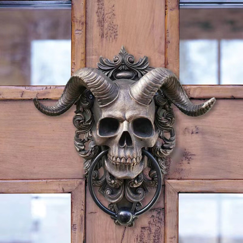 (🔥Last Day Promotion-SAVE 50% OFF)☠️Baphomet Horned God Skull Hanging Door Knocker-BUY 2 GET FREE SHIPPING！