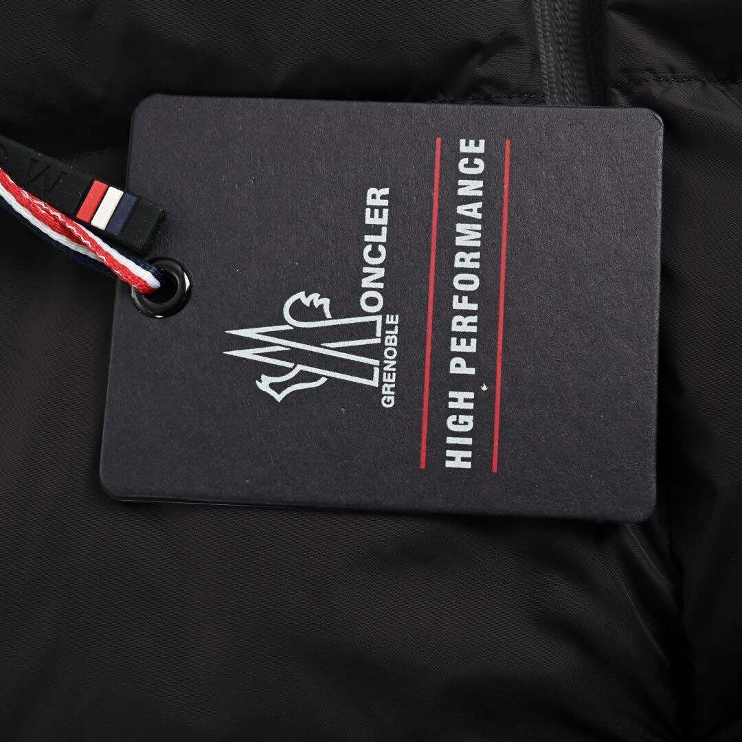 Moncler hooded ski down jacket with large chest and arm logo