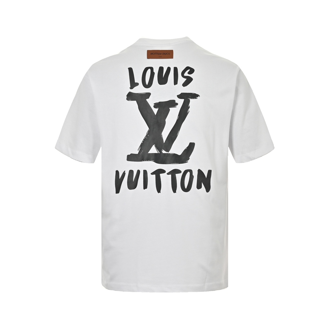 Louis Vuitton 24ss hand-painted large letter logo short sleeve
