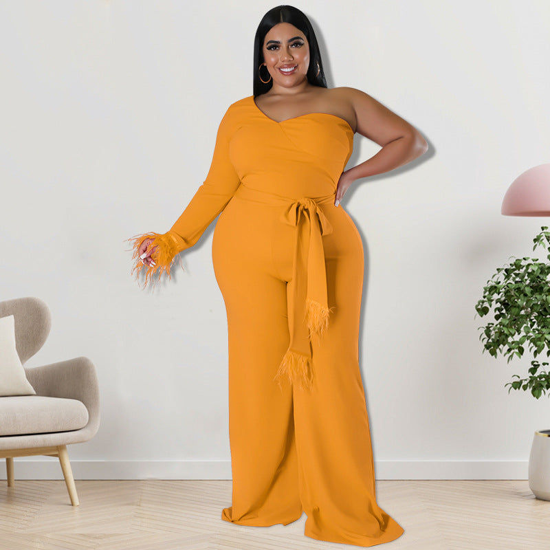 Plus Size Women Clothes Asymmetric Jumpsuit Source