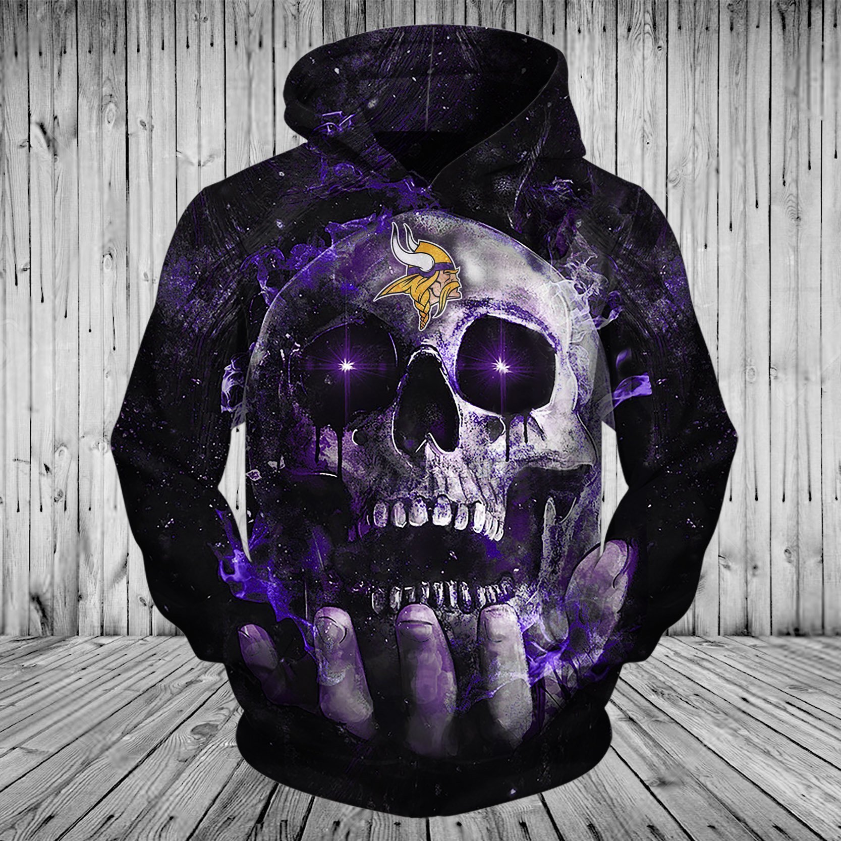 VIKINGS HOODIE 3D SKULL 66