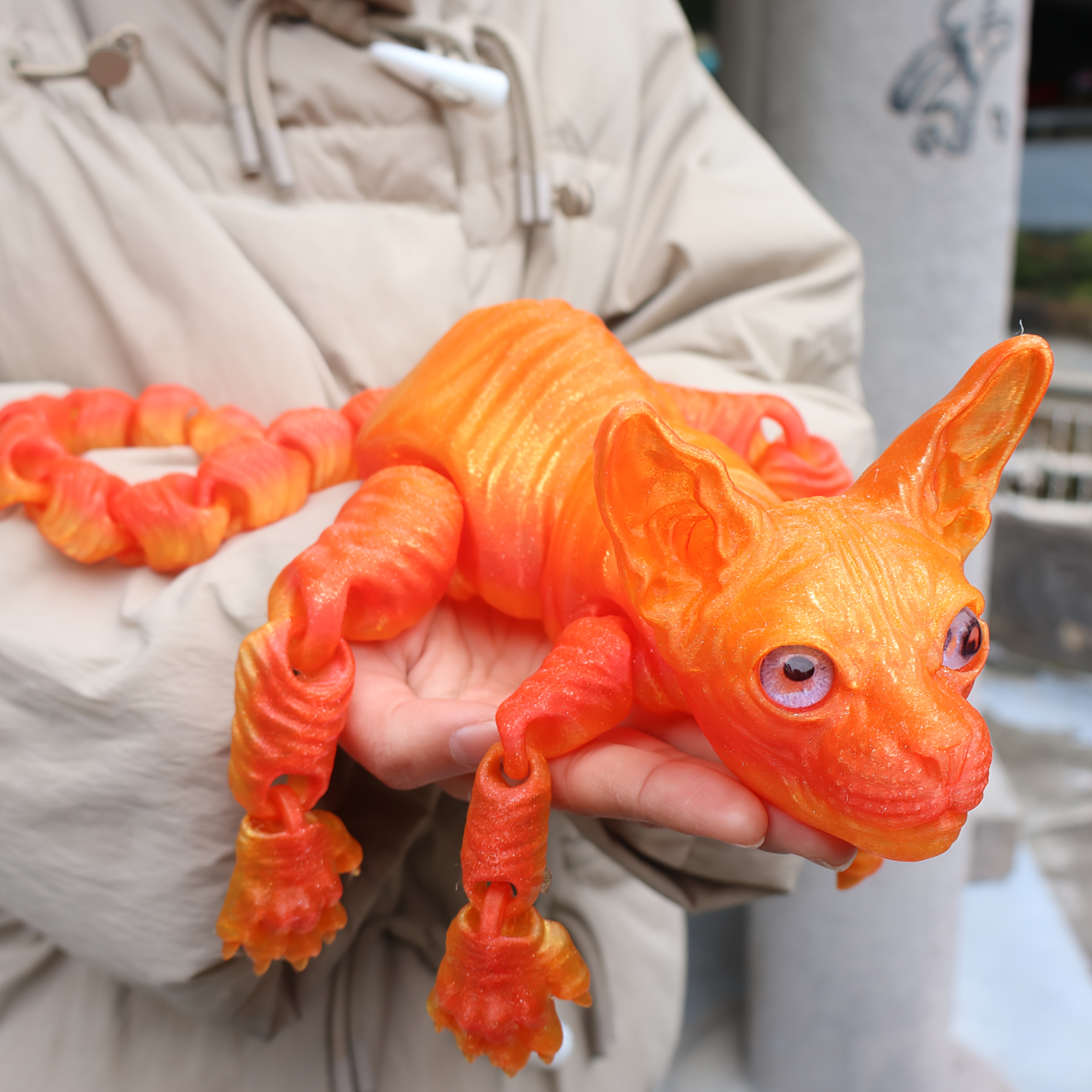 23cm/9.06inch 3D Printed Articulated Cat Figure