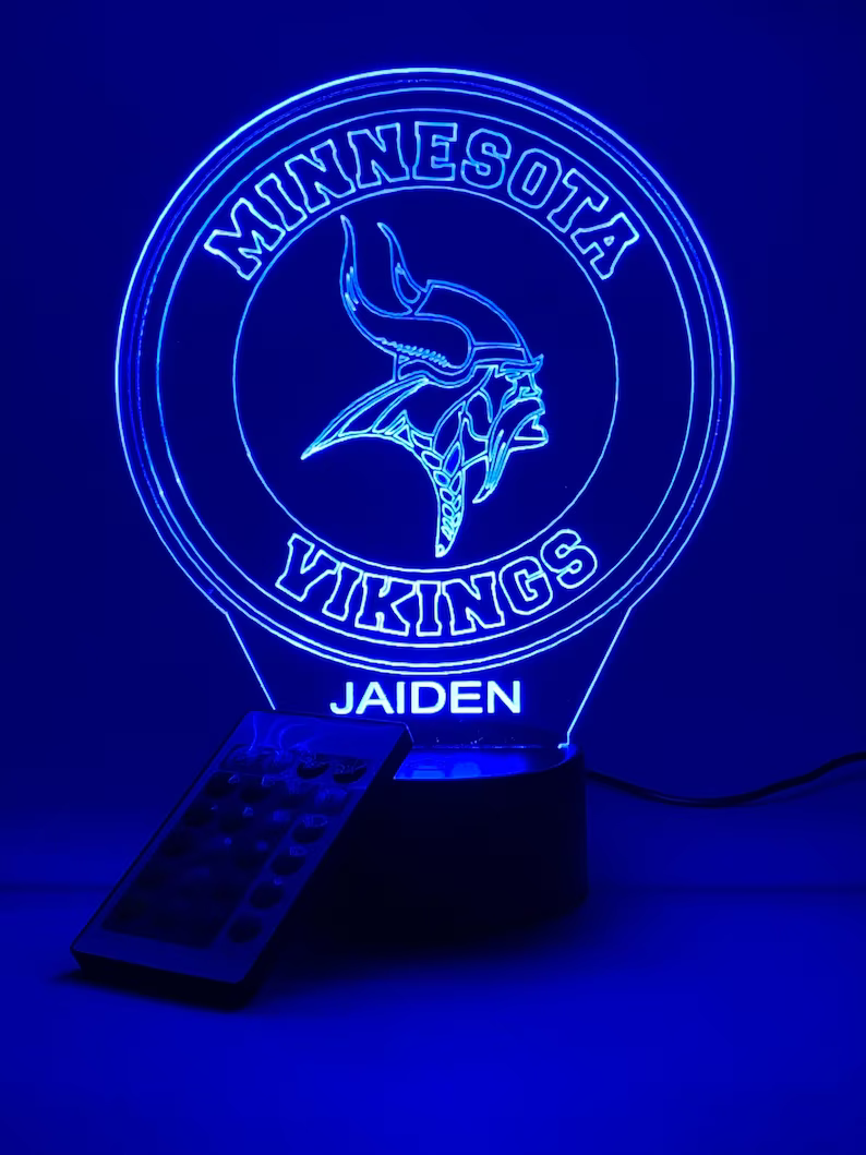 MINNESOTA VIKINGS 3D LAMP PERSONALIZED