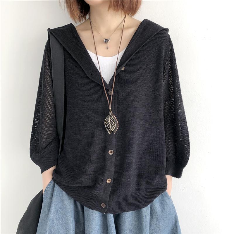 Solid Color Fashion Knitted Coat for Women