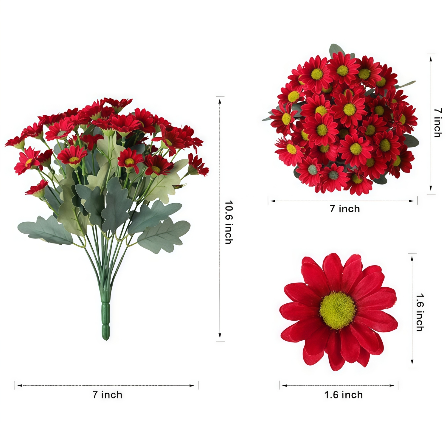 💥ON SALE💥- Artificial Mums Flowers for Outdoors Fall Autumn Decoration - UV resistant, Waterproof, Windproof