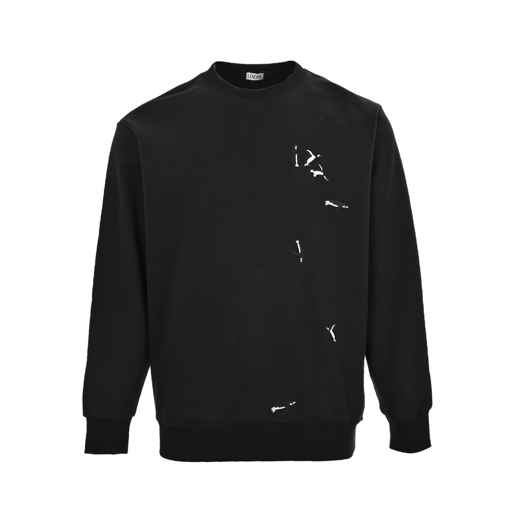 Loewe 24Fw embroidered penguin crewneck sweatshirt