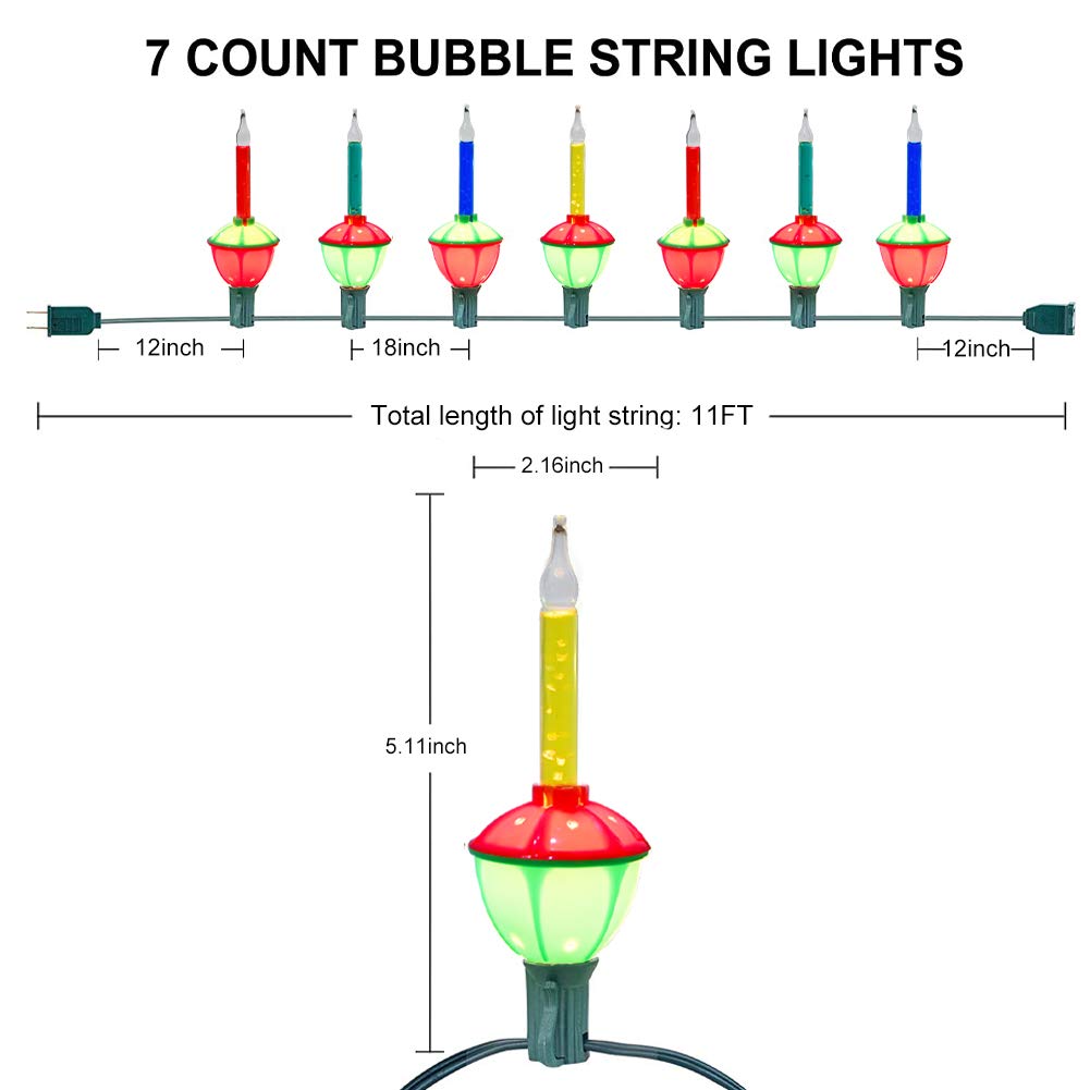 💥ON SALE💥7-Light Multicolor Christmas Bubble String Lights🎄✨