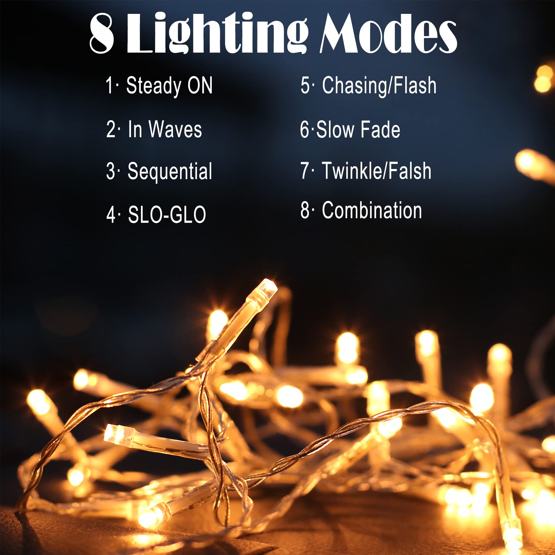 🔥ON SALE🔥32.8FT Curtain String Lights with 8 Modes