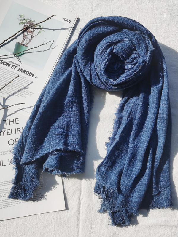 Vintage Faded Fray Hem Scarf