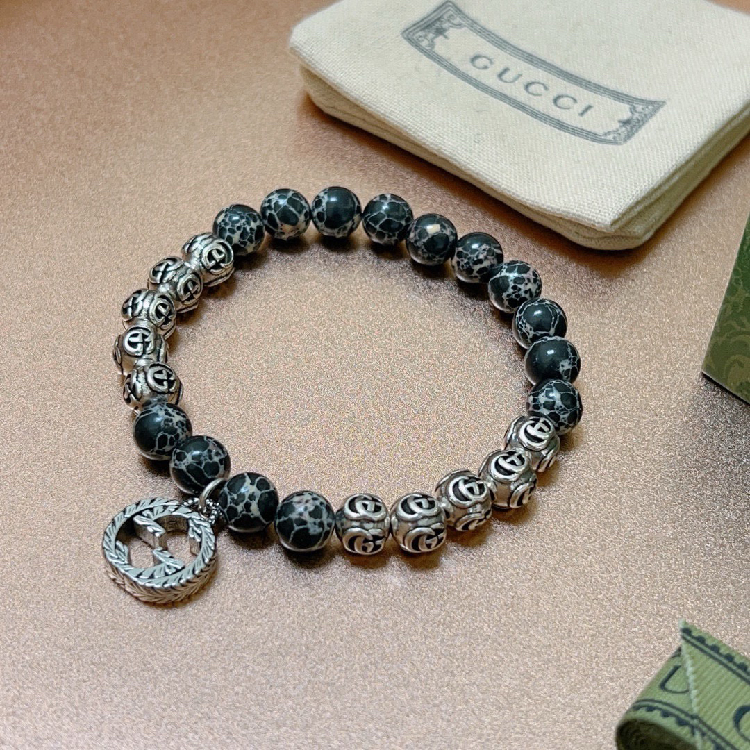 Gucci Crystal Stone Distressed Bracelet