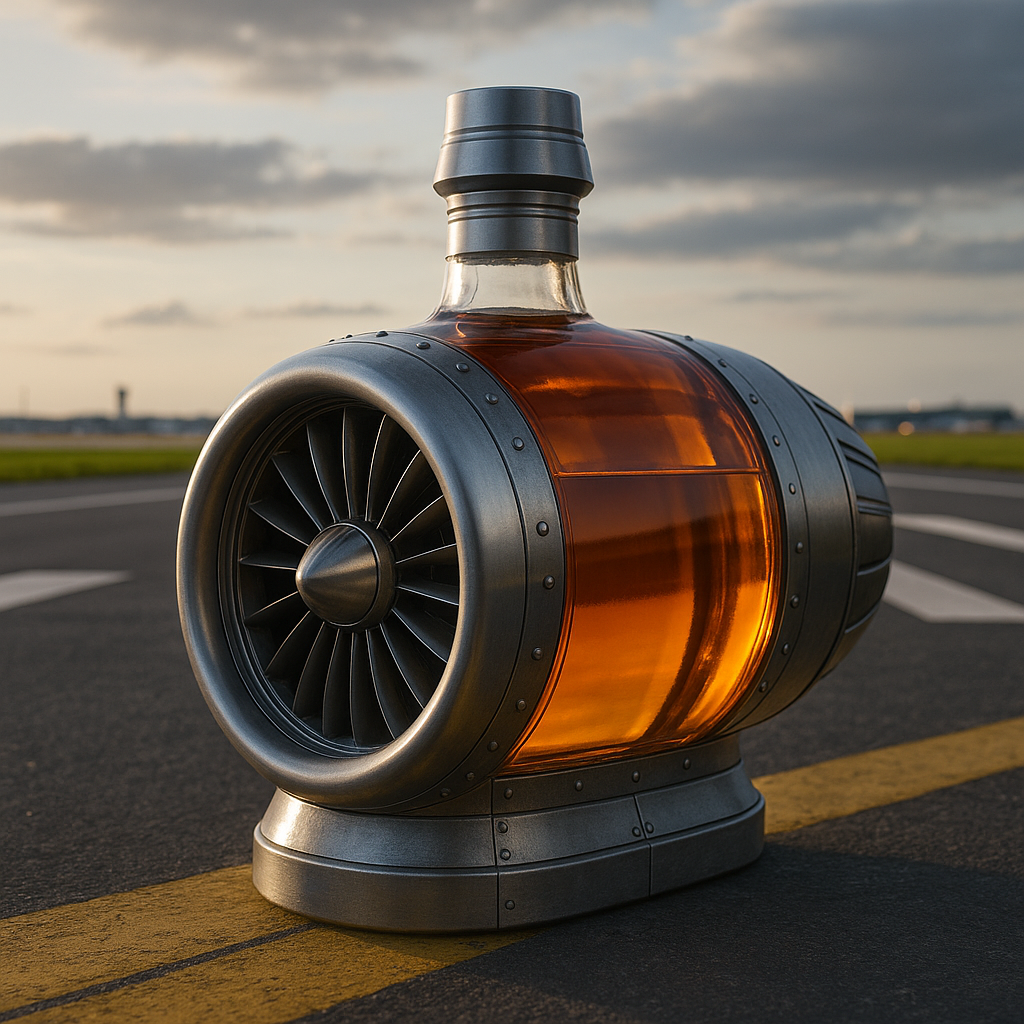 Turbine engine whisky bottle