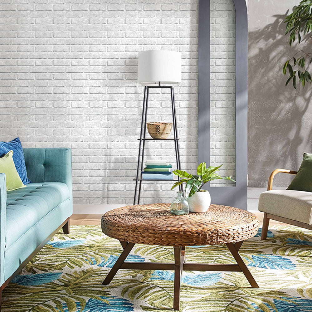 3D Vintage White Brick Peel and Stick Wall Tile