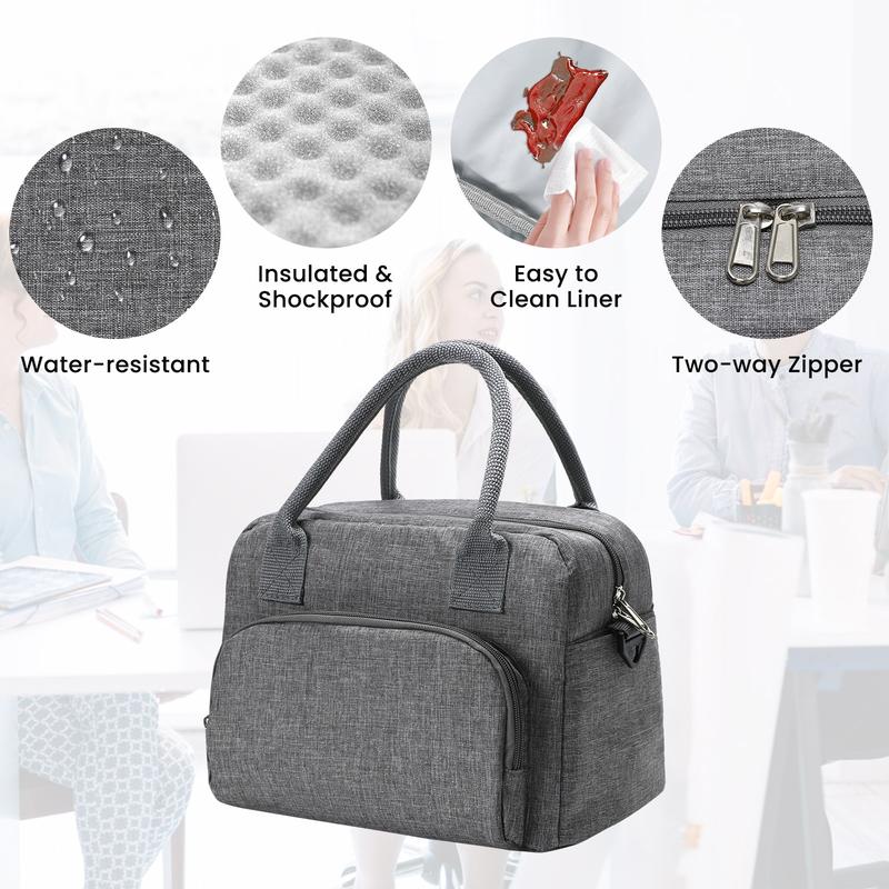 Insulated Large Lunch Bag with Multi-Pockets & Waterproof Design