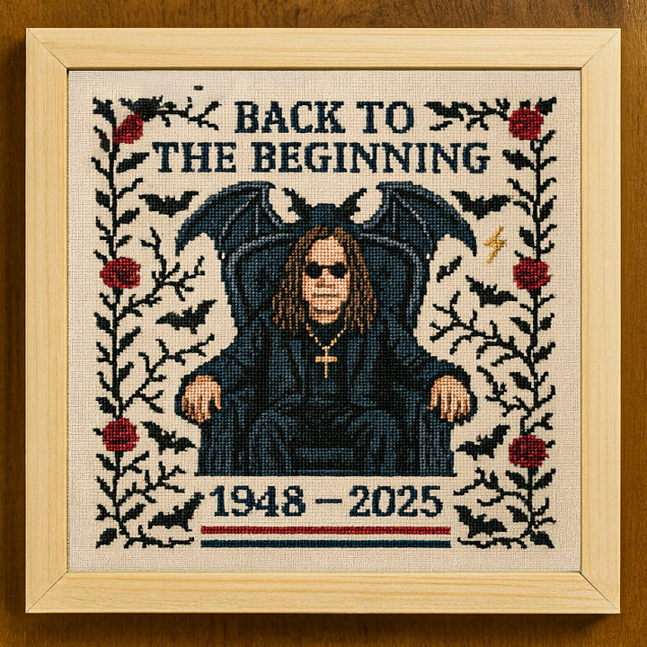 Ozzy Osbourne 1948-2025 Memorial Cross Stitch Kit