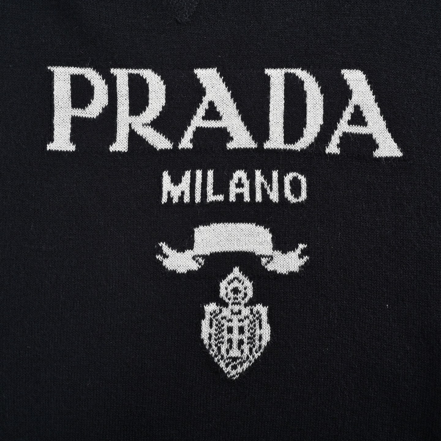 Prada 25ss classic logo jacquard knit short sleeve