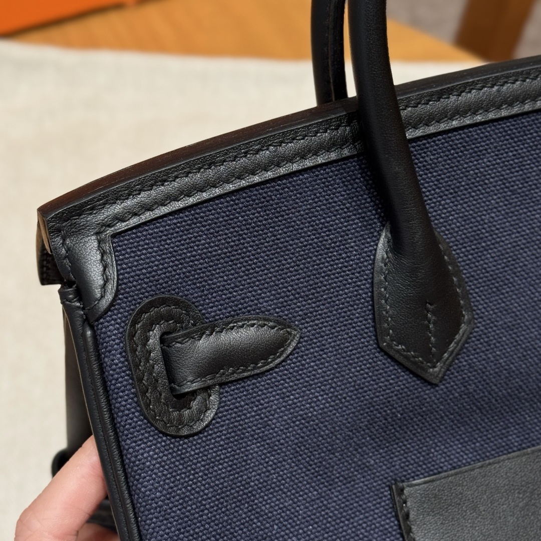 Hermes Birkin cargo 7UBlue navy89noir handbag (handmade to order)