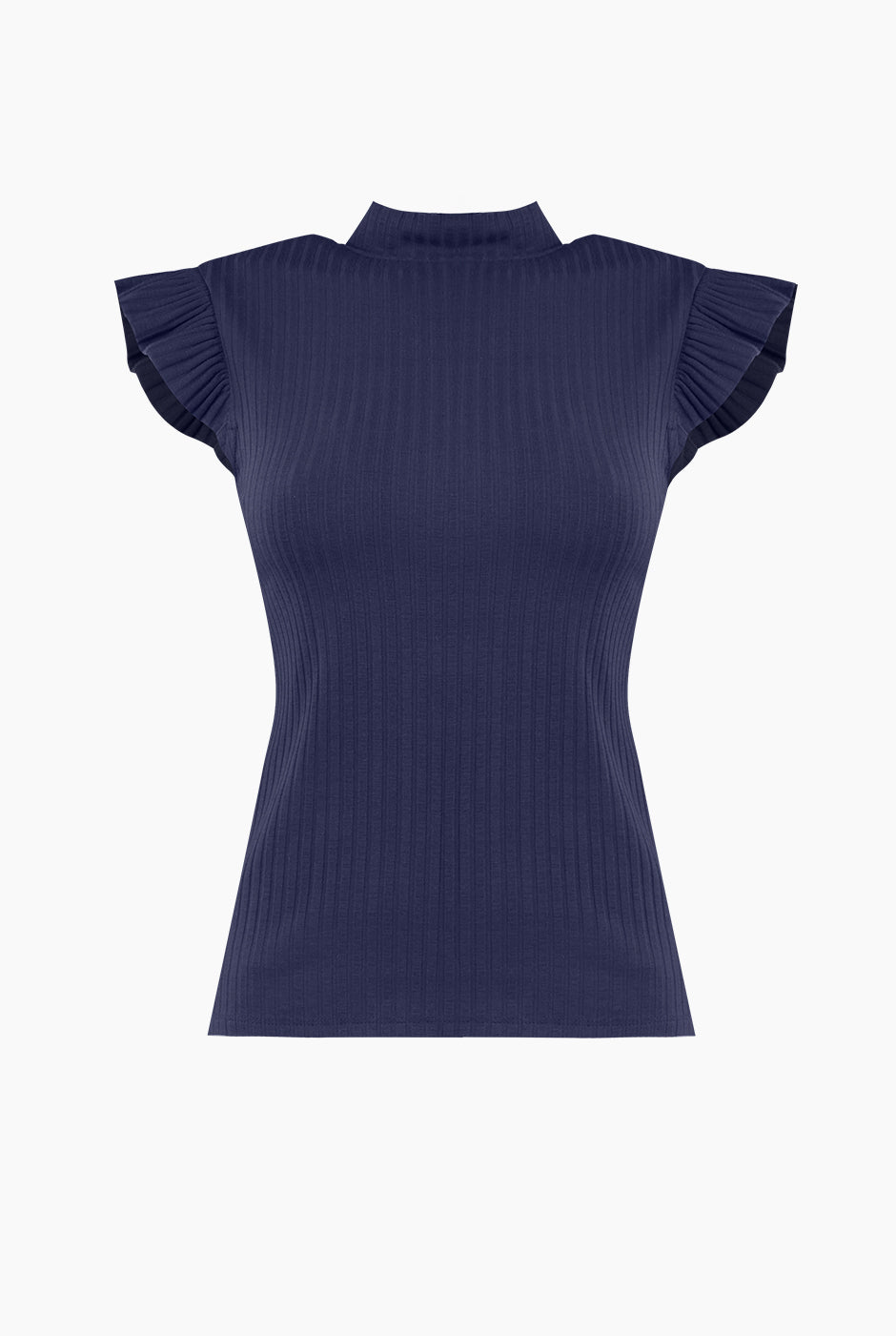 Blusa de cuello alto marino