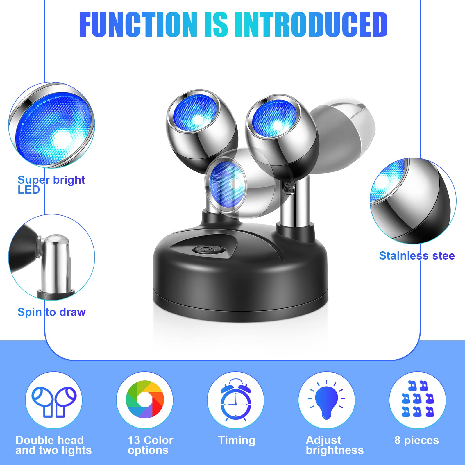 🔥ON SALE🔥Dual Head RGB LED Spotlight with Remote