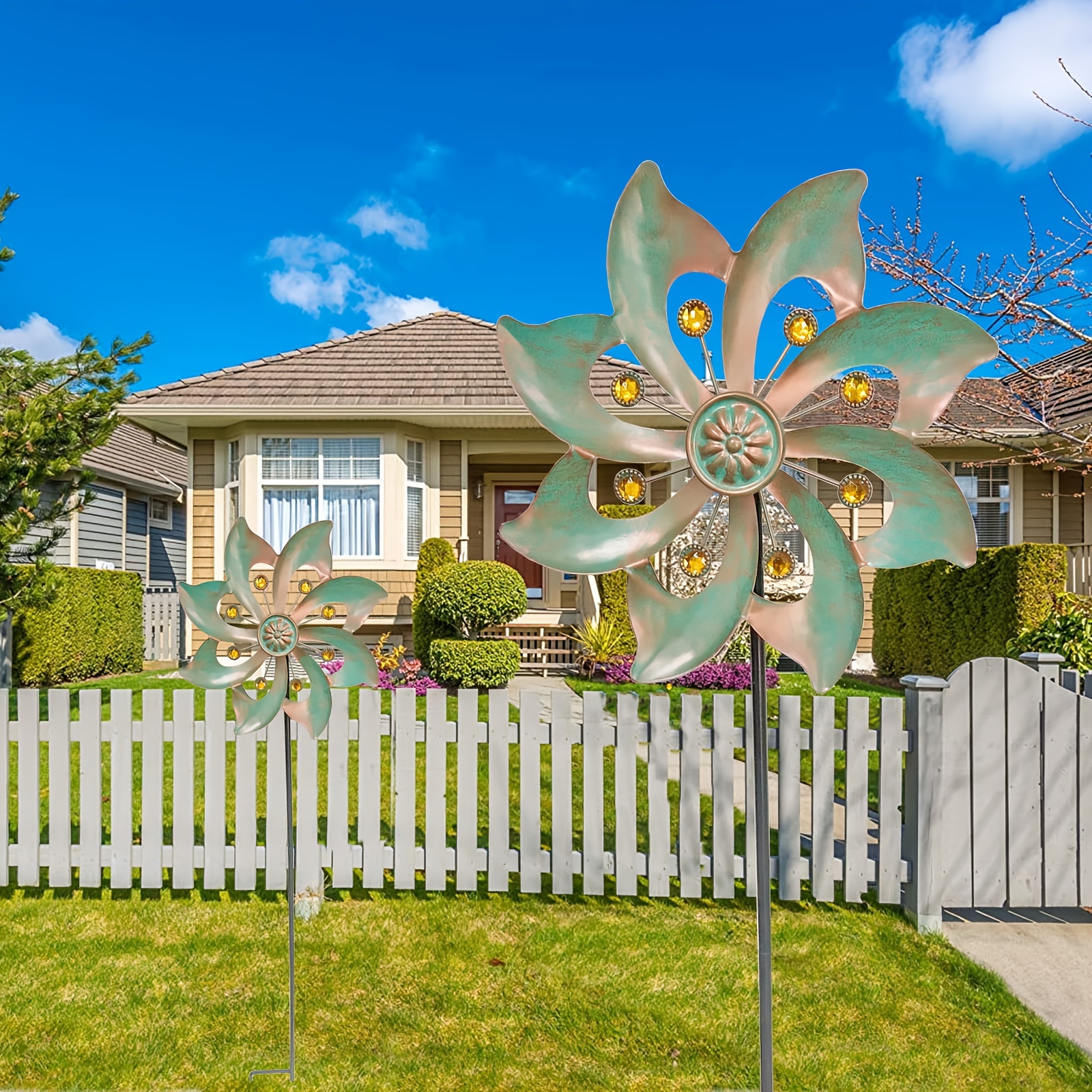 1pc Wind Spinner With Garden Stake, Kinetic Wind Spinners Outdoor Garden Stake For Yard And Garden