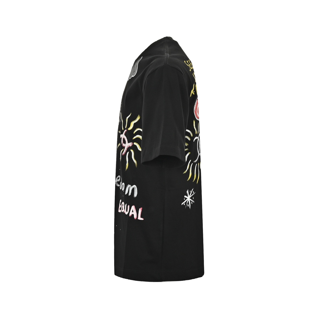 Chanel 24ss hand-painted graffiti print short sleeve