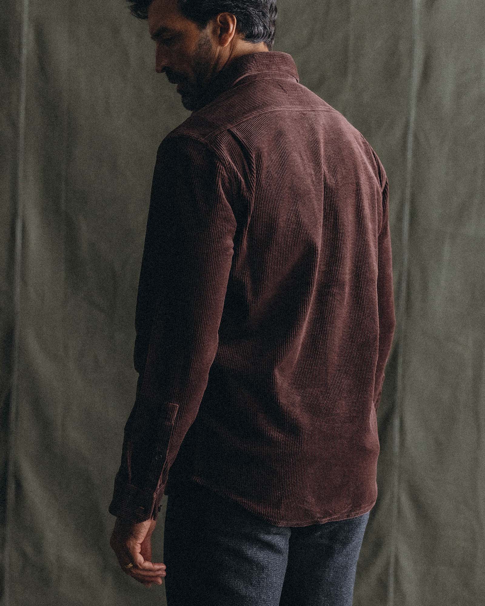 The Utility Shirt in Burgundy Corduroy