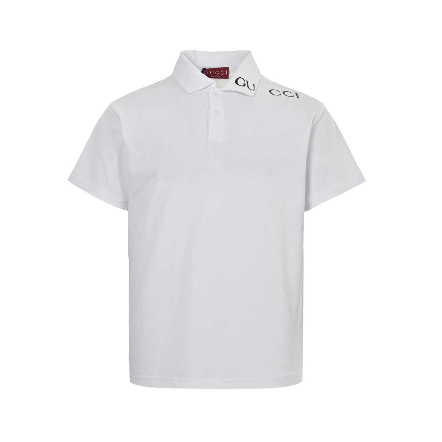 Gucci 25ss collar lettering print Polo short sleeve