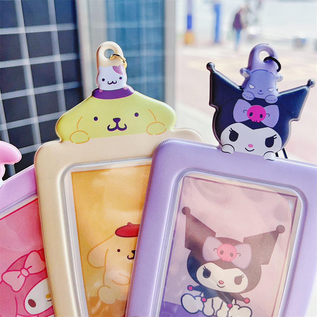 Sanrio ID Badge Holder Cute Credit Card Case with  Keychain for Students Teens Boys Girls Staff Women