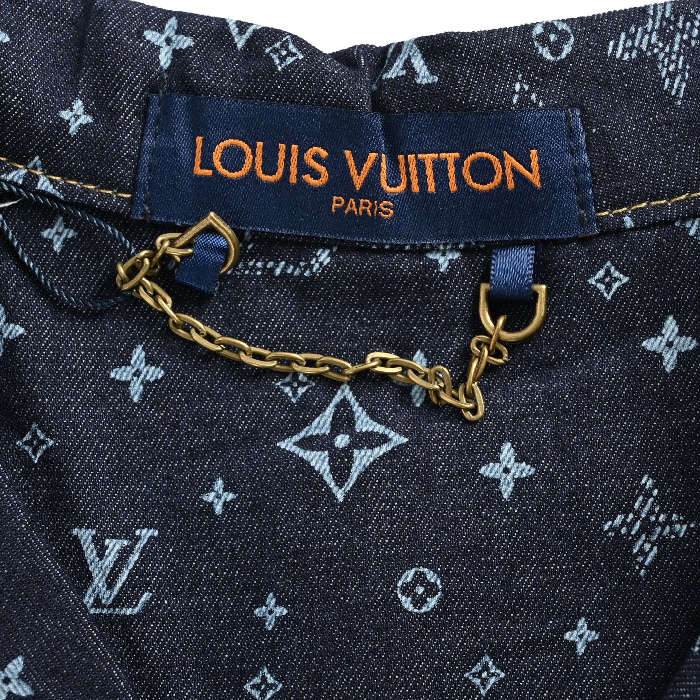 Louis Vuitton 25ss denim short-sleeved shirt with printed monogram