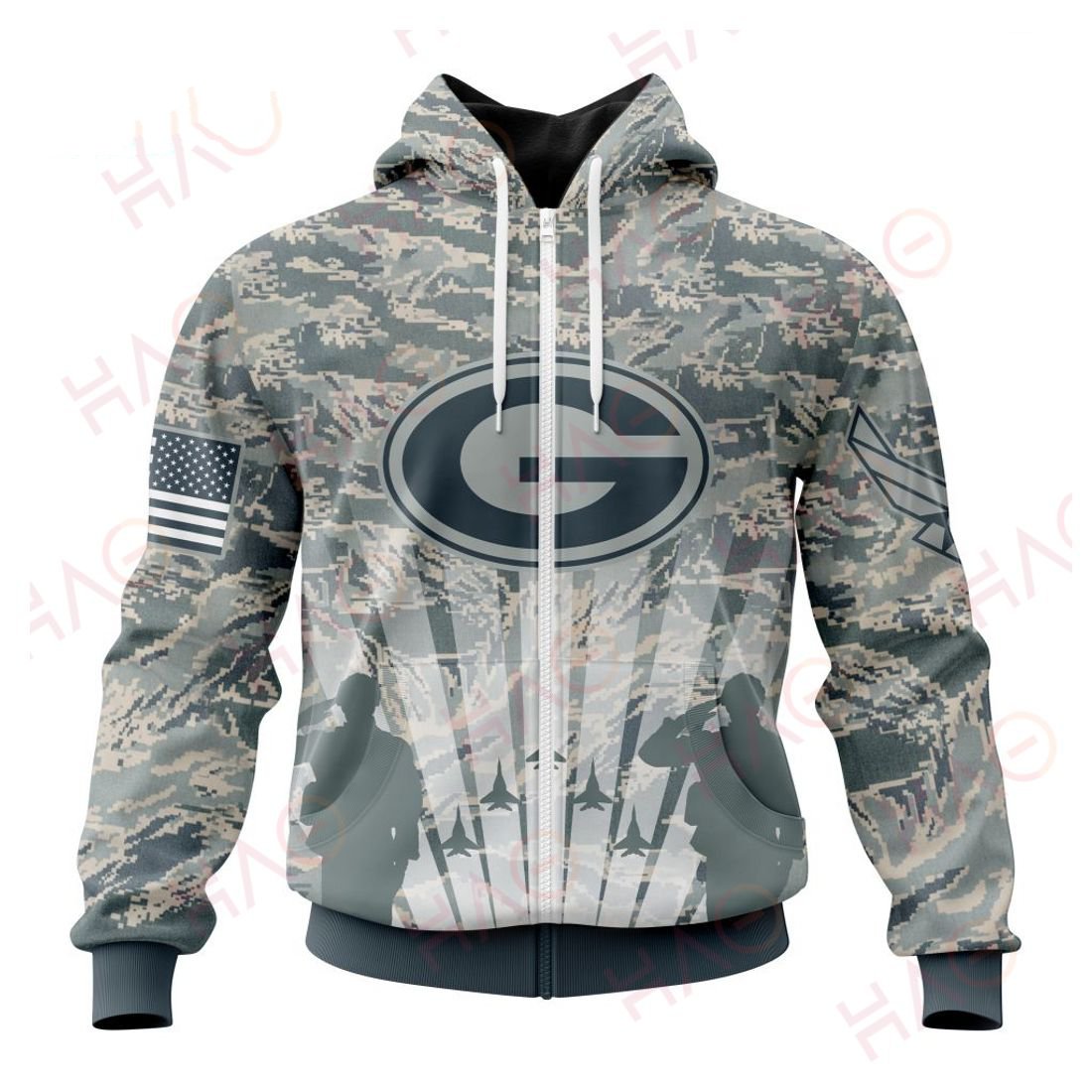 GREEN BAY PACKERS 3D HOODIE US AIR FORCE