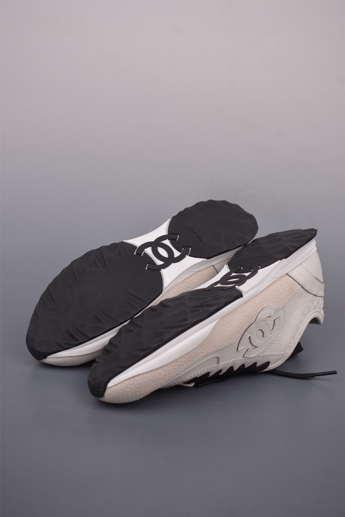 Chanel Calfskin Trainers Sneaker White Beige
