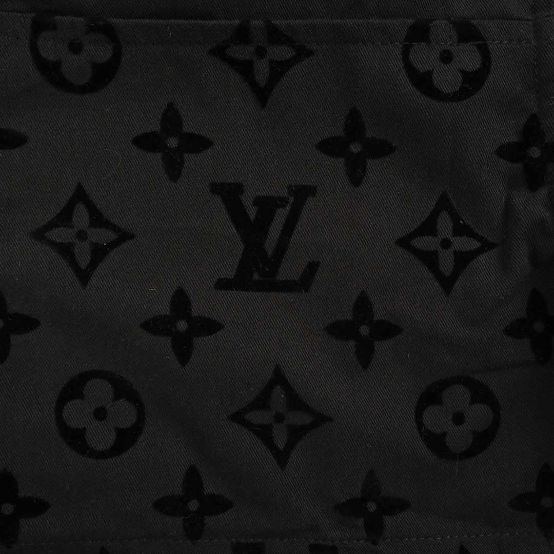Louis Vuitton 24Fw monogram flocked patchwork shirt jacket