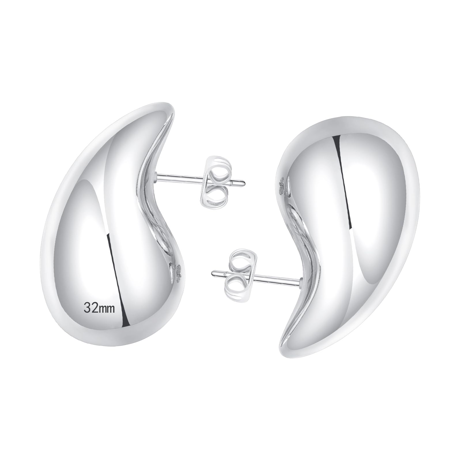 🔥Last Day 50% OFF🔥25/32/47mm Chunky Gold Hoop Earrings for Women | Lightweight Tear Drop Earrings