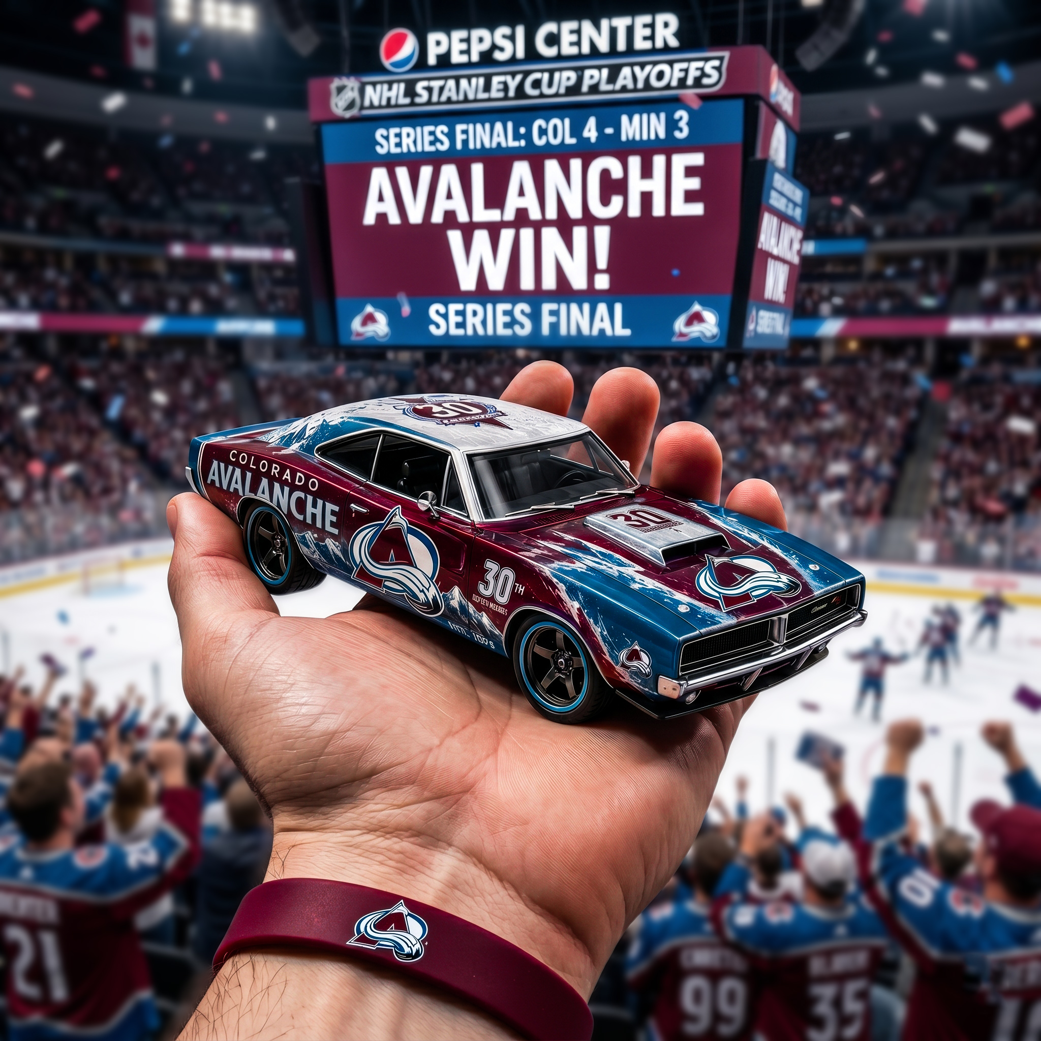 Hot Wheels Colorado Avalanche 30th Anniversary Custom Charger