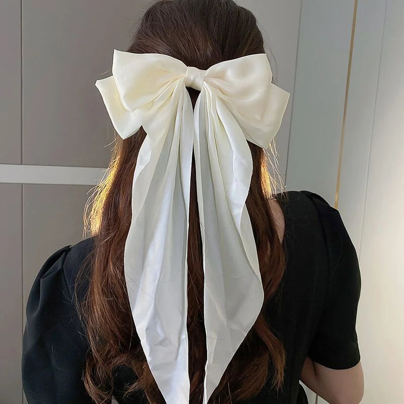 Long Satin Hair Bow