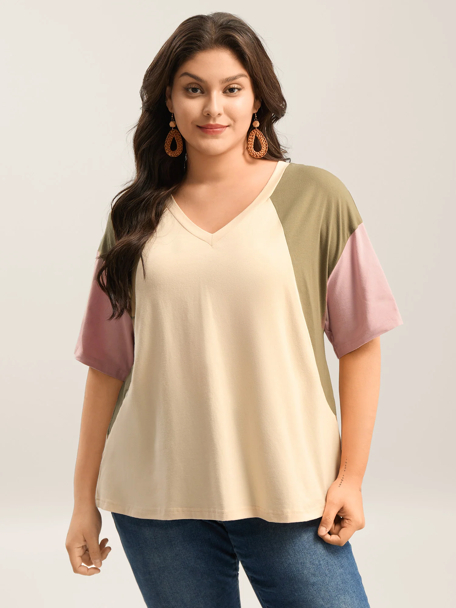 Pure Cotton Color Contrast T-Shirt