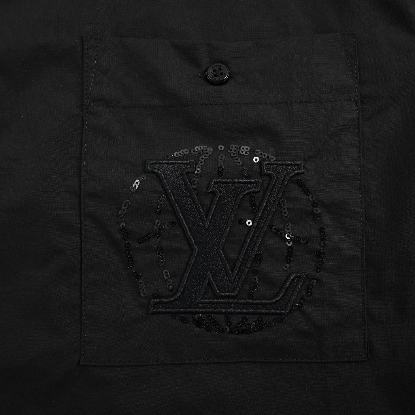 Louis Vuitton 25ss sequined pocket embroidered short sleeve shirt
