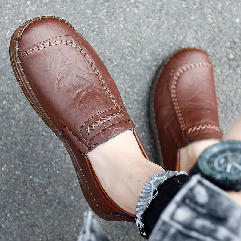 Men's Handmade Slip-on Casual Leather Shoes