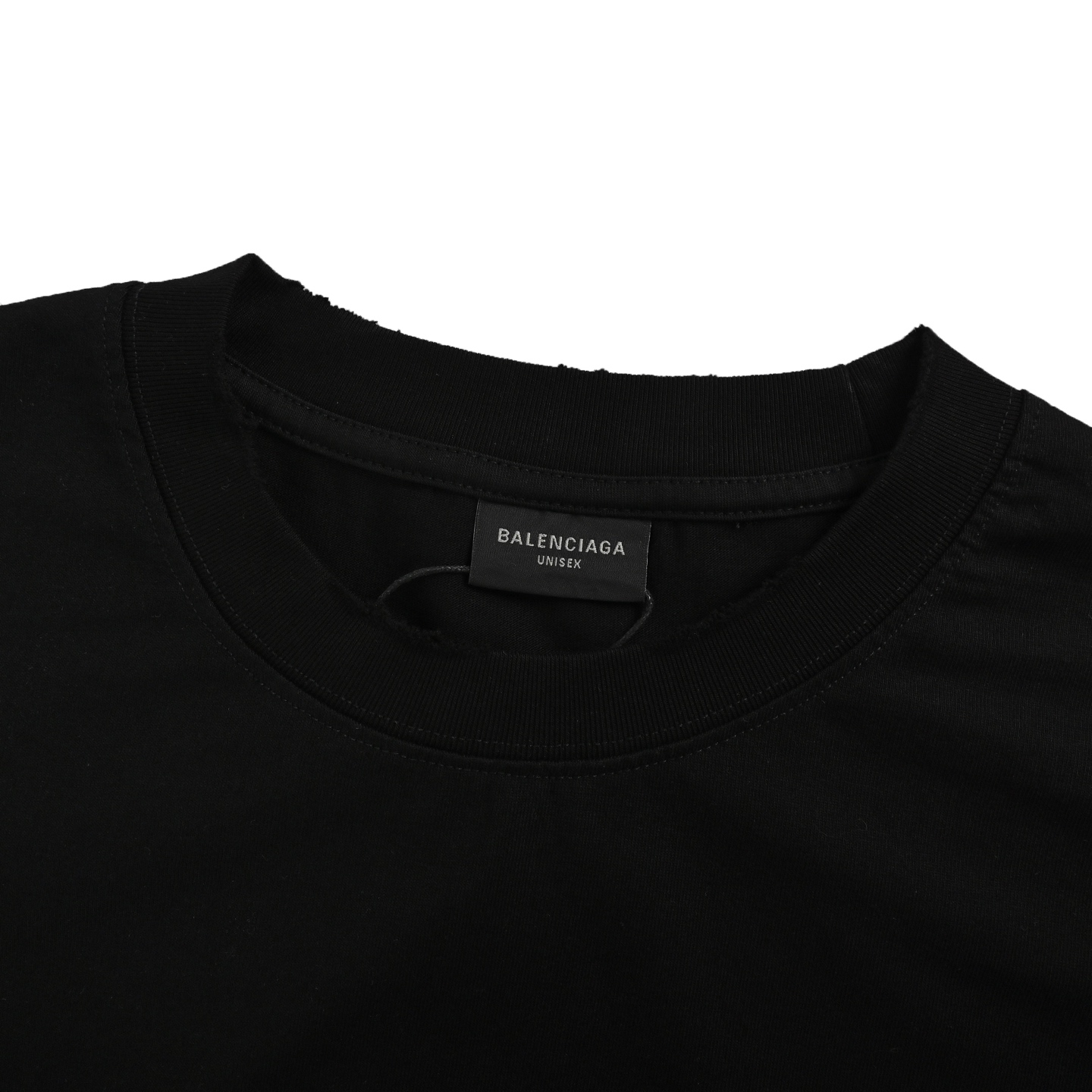 Balenciaga 25ss double B embroidery and 3D inkjet logo ripped short sleeves