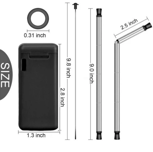 Collapsible Reusable Stainless Straw-BUY 5 GET 3 FREE & FREE SHIPPING