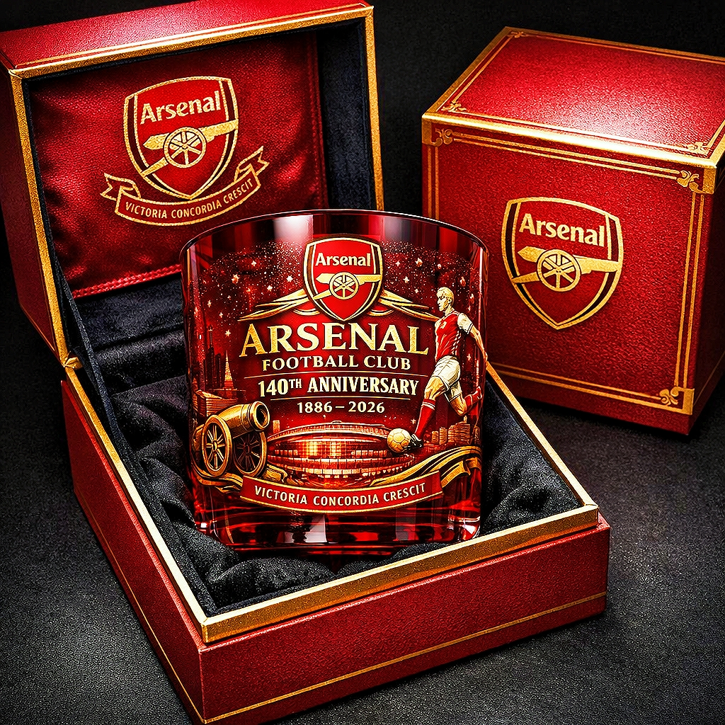 Arsenal 140th Anniversary whiskey glass